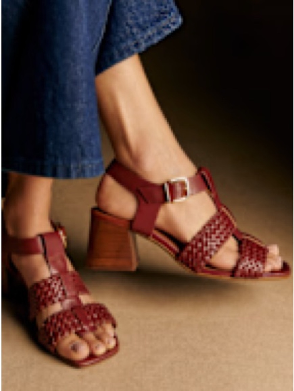 Sezane Felicia Women’s Braided Strap Block Heel Sandals - Picture 2 of 12